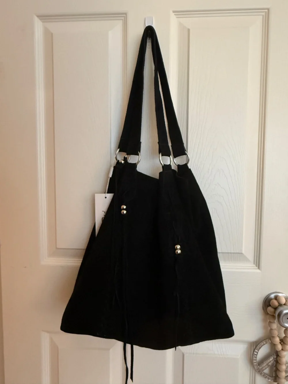 RAJ Black Suede Leather Handbag NWT